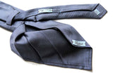 Battisti Tie: Blue with white woven pattern, 7-fold, pure silk<br>