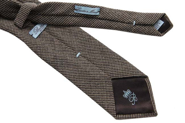 Battisti Tie: Oatmeal brown melange, pure wool