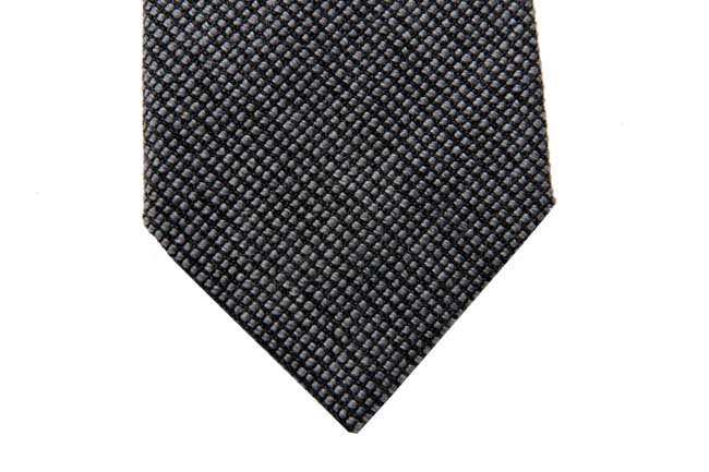 Battisti Tie: Medium grey melange, pure wool