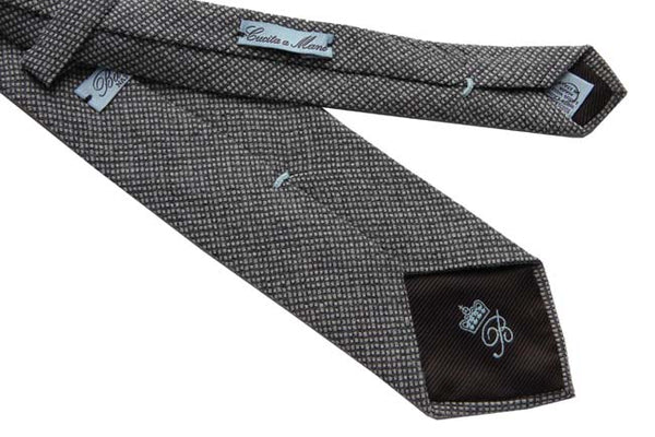 Battisti Tie: Light grey melange, pure wool