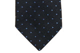 Battisti Tie: Navy with sky polkadots, wool/silk