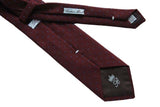 Battisti Tie: Burgundy with blue polkadots, wool/silk