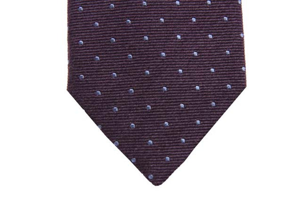 Battisti Tie: Soft purple with sky polkadots, wool/silk