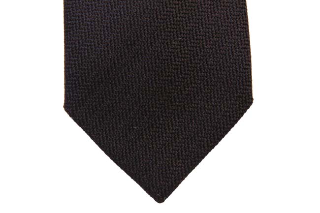 Battisti Tie: Dark brown chevron weave, pure wool