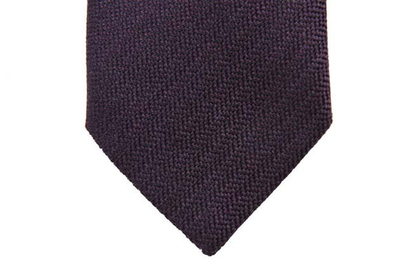 Battisti Tie: Purple chevron weave, pure wool