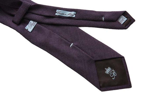 Battisti Tie: Purple chevron weave, pure wool