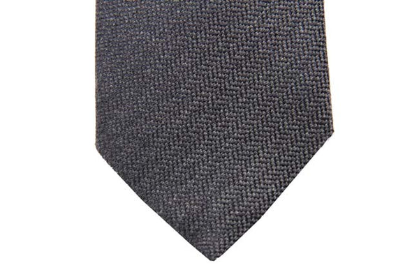 Battisti Tie: Charcoal grey chevron weave, pure wool