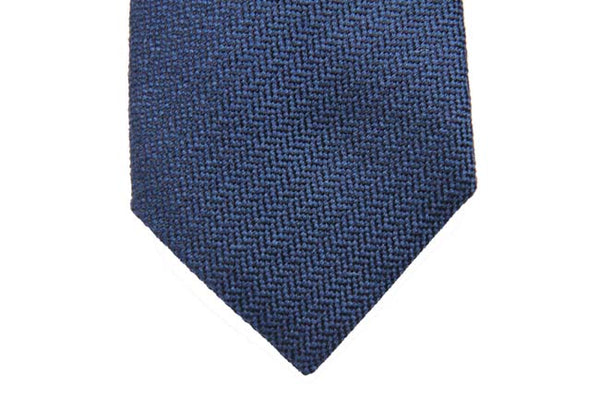 Battisti Tie: Royal blue chevron weave, pure wool