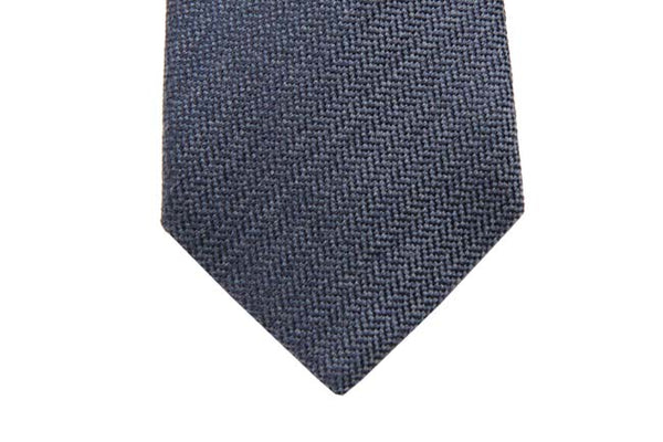 Battisti Tie: Pale blue chevron weave, pure wool