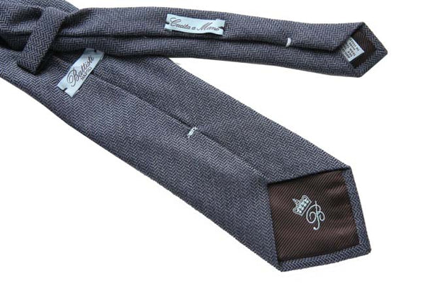 Battisti Tie: Pale blue chevron weave, pure wool