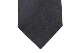 Battisti Tie: Dark charcoal grey chevron weave, pure wool