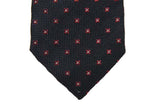 Battisti Tie: Black with small crimson pattern, pure wool