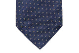 Battisti Tie: Cobalt blue with small white pattern, wool/silk