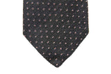 Battisti Tie: Charcoal grey with small white pattern, wool/silk