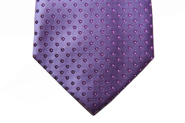 Battisti Tie Lilac with wine circle pattern, hidden pocket, pure silk