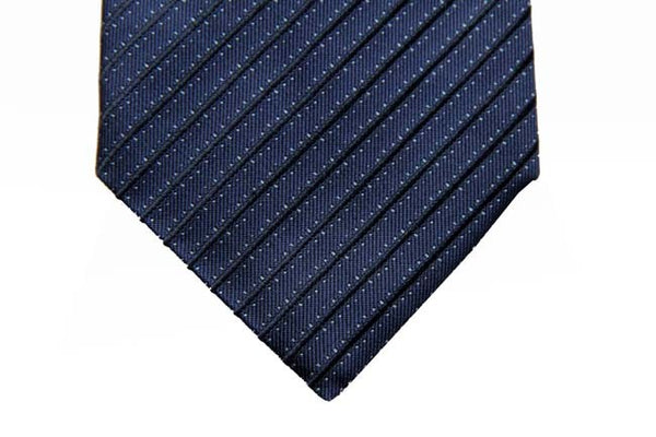 Battisti Tie Sale!: Midnight with with pindot stripes, hidden pocket, pure silk