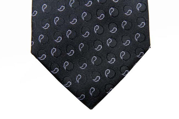 Battisti Tie Sale!: Black with mini paisleys, hidden pocket, pure silk