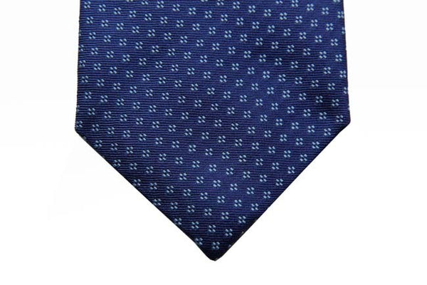 Battisti Tie Royal blue with geometric pattern, hidden pocket, pure silk