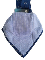 Battisti Tie: Bright navy blue florets, hidden pocket, pure silk