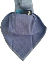 Battisti Tie: Soft light blue weave, hidden pocket, pure silk
