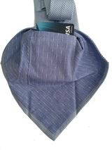 Battisti Tie: Soft light blue weave, hidden pocket, pure silk