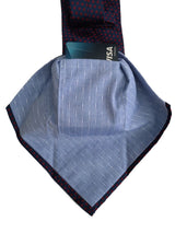 Battisti Tie: Navy blue neat pattern, hidden pocket, pure silk