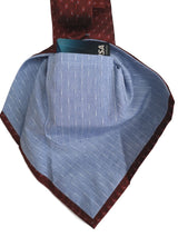 Battisti Tie: Rusty red rectangular pattern, hidden pocket, pure silk