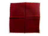 Battisti Pocket Square: Burgundy with off-white border, pure silk