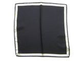 Battisti Pocket Square: Navy blue with white border, pure silk