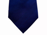 Battisti Tie: Electric blue herringbone weave, 1-button & pocket, pure silk