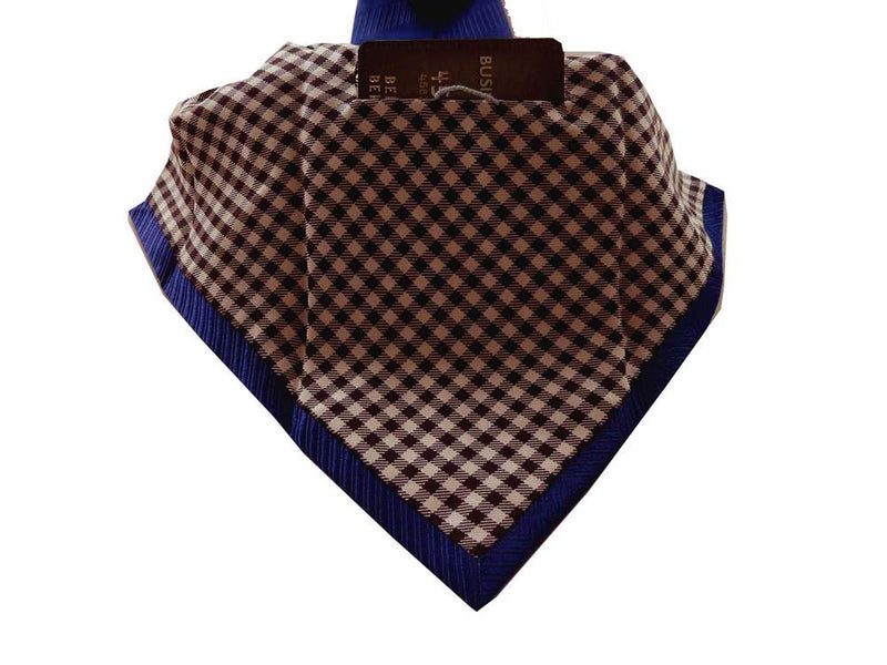Battisti Tie: Electric blue herringbone weave, 1-button & pocket, pure silk