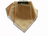 Battisti Tie: Cream herringbone weave, 1-button & pocket, pure silk