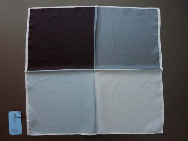 Battisti Pocket Square SALE! Black with grays, pure silk