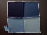 Battisti Pocket Square SALE!: Cadet with various shades of blue, pure silk