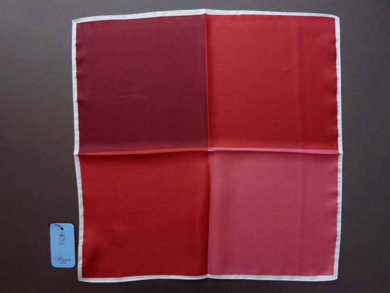 Battisti Pocket Square SALE!: Cherry & burgundy with pink & red, pure silk