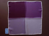 Battisti Pocket Square Purple Quadrants pure silk