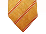 Battisti Tie: Rich yellow melange with rust/white stripes, pure silk