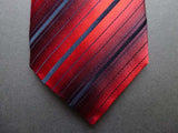 Battisti Tie: Shades of red with black stripes, pure silk