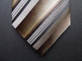 Battisti Tie: Shades of brown with grey stripes, pure silk