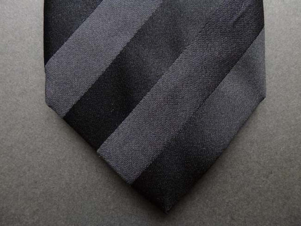 Battisti Tie: Black tonal stripes, pure silk