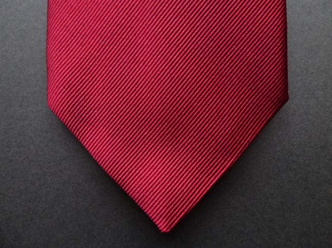 Battisti Tie: Solid red twill, pure silk