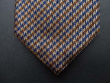 Battisti Tie: Tan with brown/cadet check, pure silk