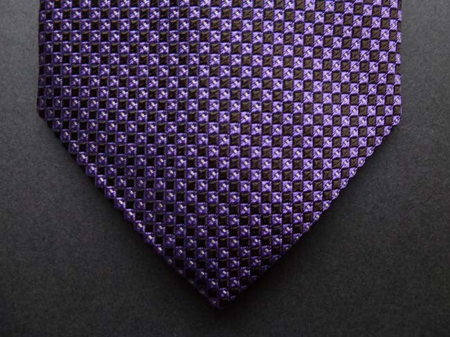 Battisti Tie: Purple woven pattern, pure silk