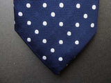 Battisti Tie: Navy with white polkadots, pure silk