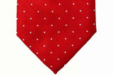 Battisti Tie: Christmas red with white polka dots, pure silk