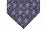 Battisti Tie: Brown with periwinkle geometric design, pure silk