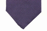 Battisti Tie: Midnight with purple square pattern, pure silk
