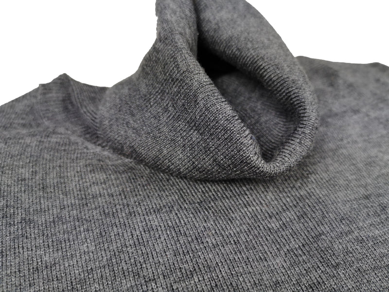 Battisti Sweater: Medium grey, Turtle neck, cashmere silk blend