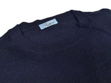Battisti Sweater: Navy Blue, Crew neck, cashmere silk blend