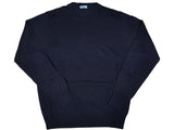 Battisti Sweater: Navy Blue, Crew neck, cashmere silk blend